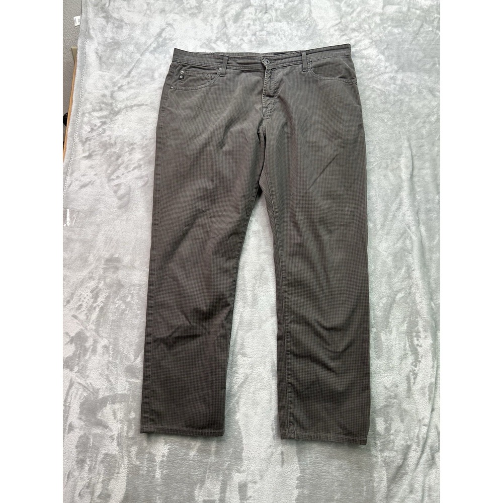 AG Adriano Goldschmied Everett Slim Straight Grey Houndstooth Pants Mens 38x32